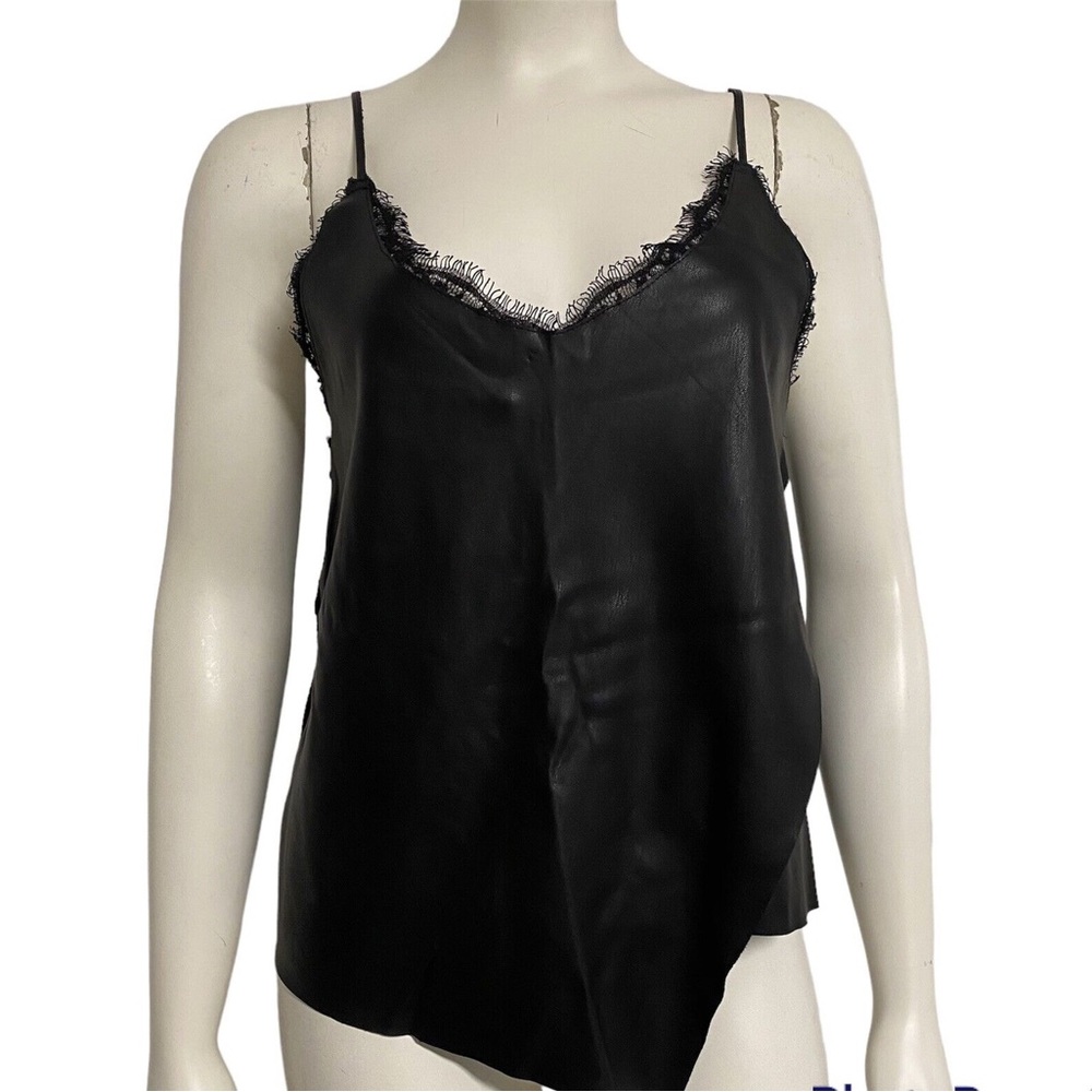 Zara Faux Leather Lace Top